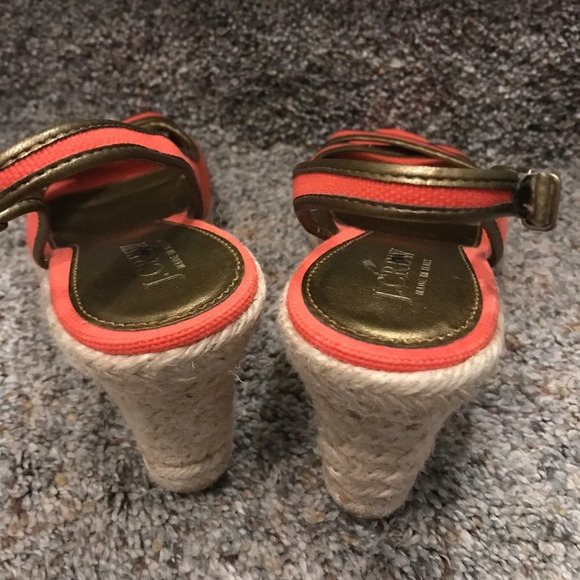 J. Crew lucaya coral linen & bronze metallic shoes - Picture 3 of 6
